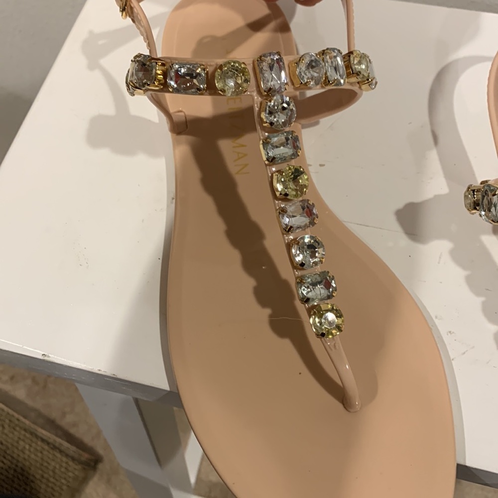 Stuart Weitzman Jaide Thong Sandles Rhinestones W… - image 5